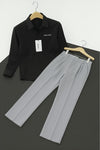 John Luven Black Embroidery Luxury Shirt Pant Combo