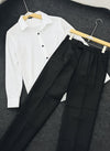 Mens Formal White Shirt Black Pant Combo